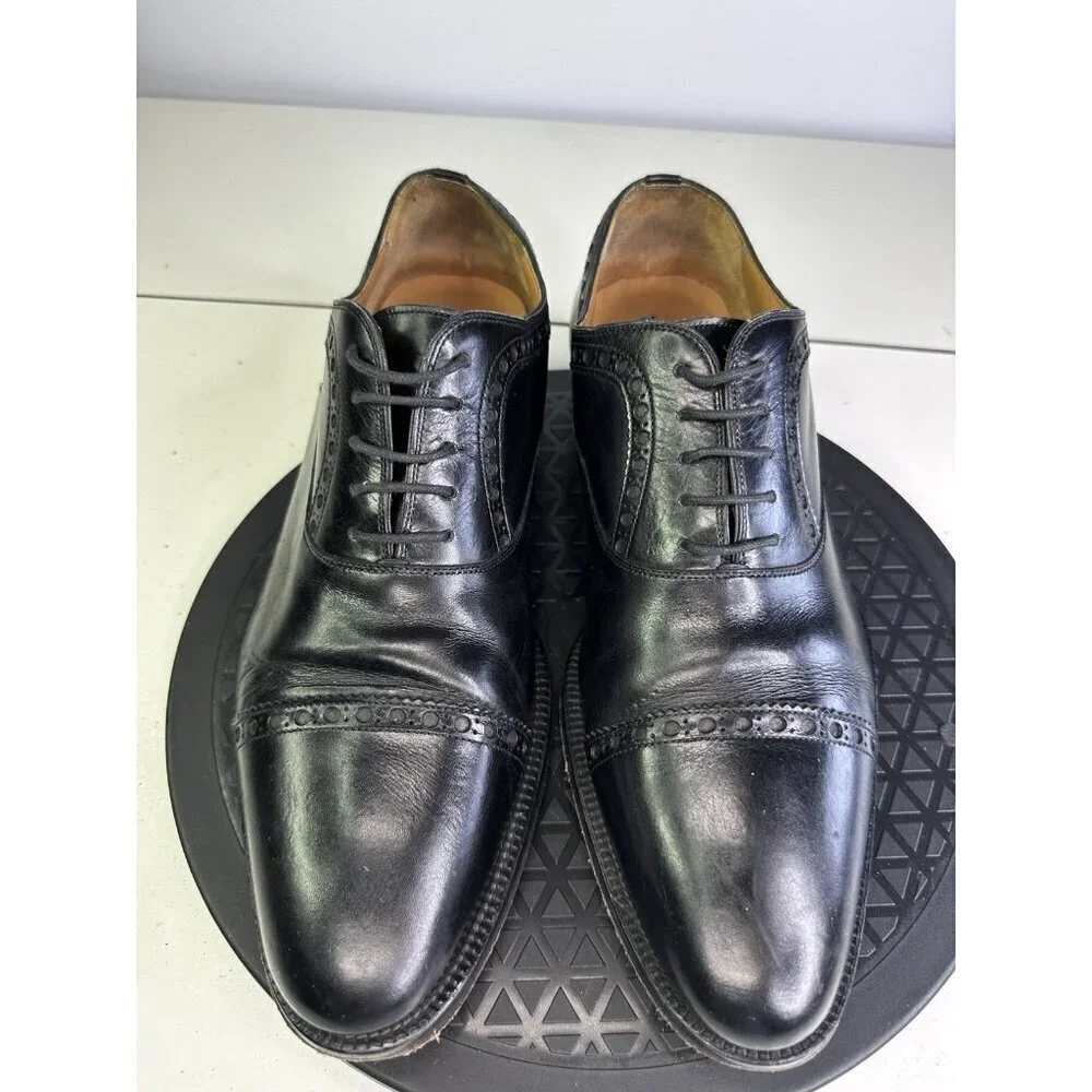 Magnanni for Saks Fifth Ave Black Wholecut Oxford Men's Shoes Size 9.5 M